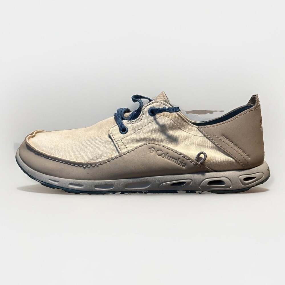 Columbia Men's sz 13M PFG Bahama Vent Loco Relaxed III Boat Shoes Ivory Canvas